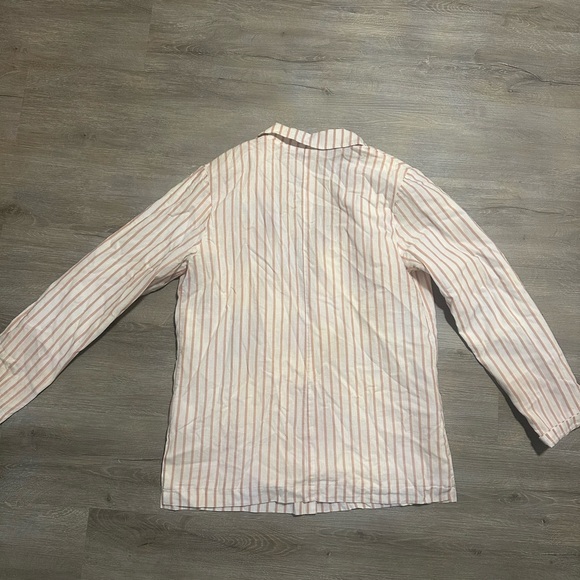 Roxy Tan & white stripe linen blazer - Picture 3 of 4